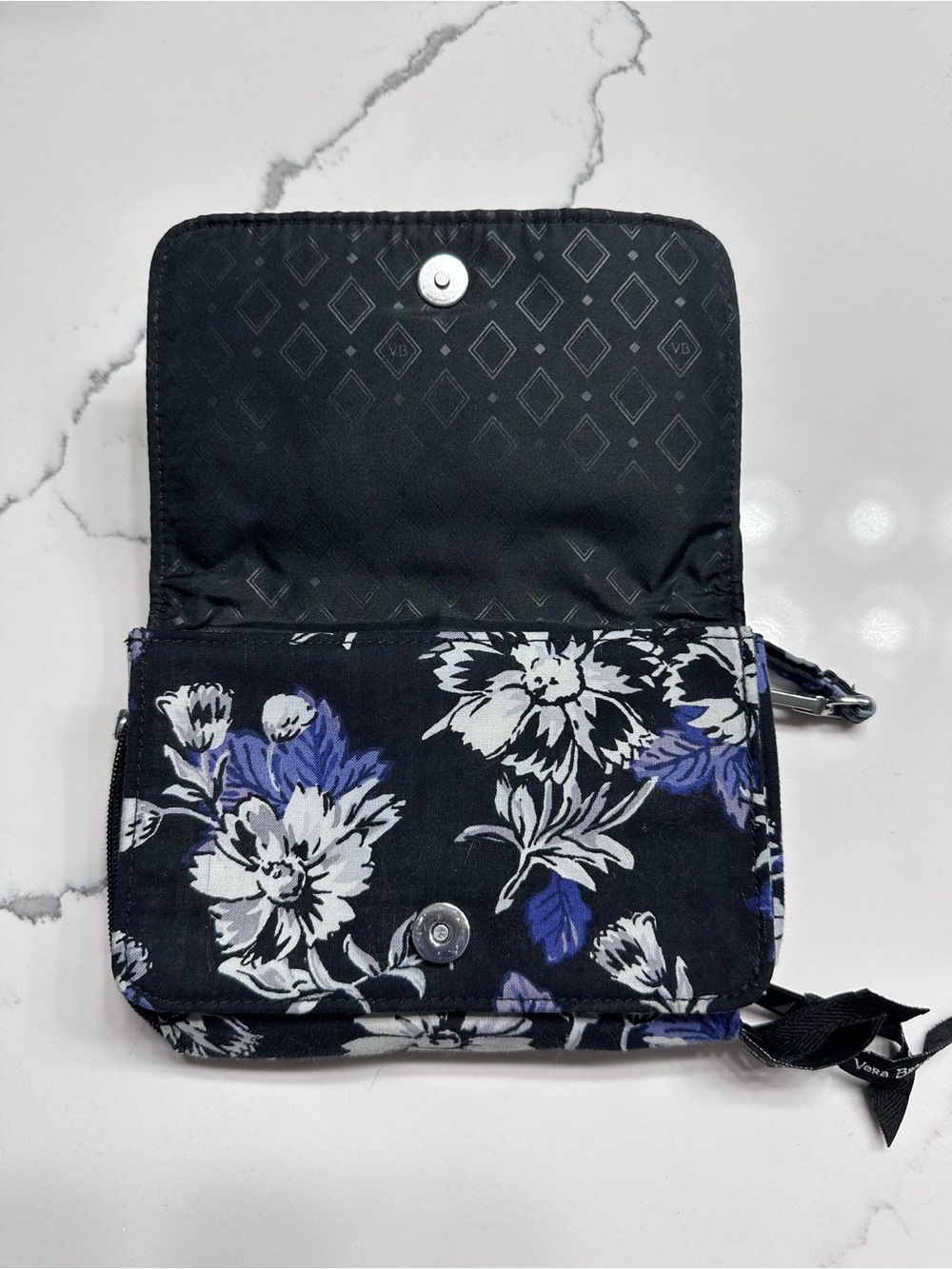 Vera Bradley BlackCloud Gray Paisley Floral Crossbody Bag